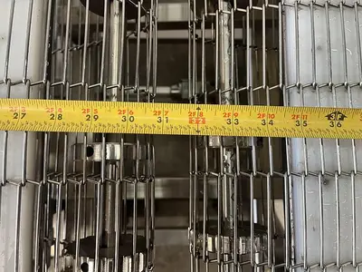 Three-Section Wire Mesh Conveyor with Rails