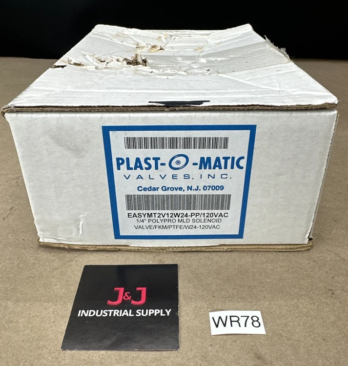 New | in-Stock Plast-O-Matic EASYMT2V12W24-PP/120VAC Valves/Fittings Indiana US | J&J Industrial Supply #523320