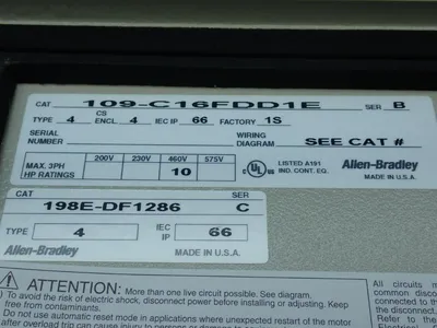 New | in-Stock ALLENBRADLEY 109C16FDD1E Starters | HGR 24 #748019