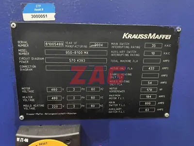 USED 2004 KRAUSS-MAFFEI 950/01 8100 MX