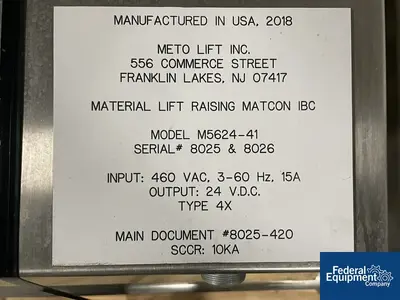 USED Metolift Metolift Hoist, Model M5624-41, 1654#