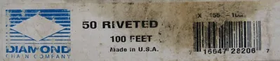 NEW DIAMOND CHAIN 50 RIVETED 100 FT REEL