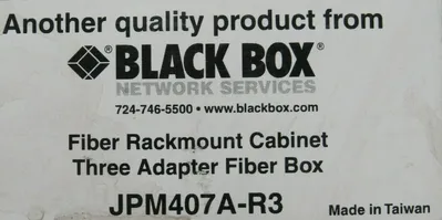 NEW BLACK BOX JPM407A-R3 FIBER RACKMOUNT CABINET 3 ADAPTER – SHELF JPM407AR3