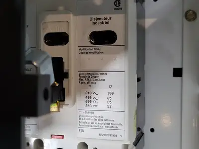 20/15A, 3 Pole, 600V Circuit Breaker HFD Bucket for Freedom 2100 MCC Frame