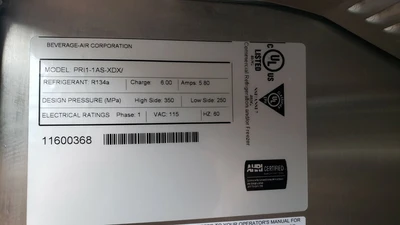 USED Beverage Air PRI1HC-1AS
