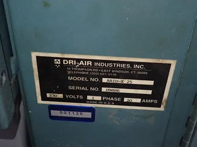 Used DRIAIR INDUSTRIES INC ARIDX 25 Misc Plastics Equipment Ohio US | HGR 24 #867207