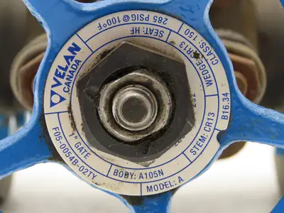 Velan A105N Gate Valve 1" Flange Mount Class 150 Forged Steel