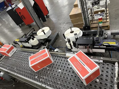 Box Labeling Station with Check Weigher