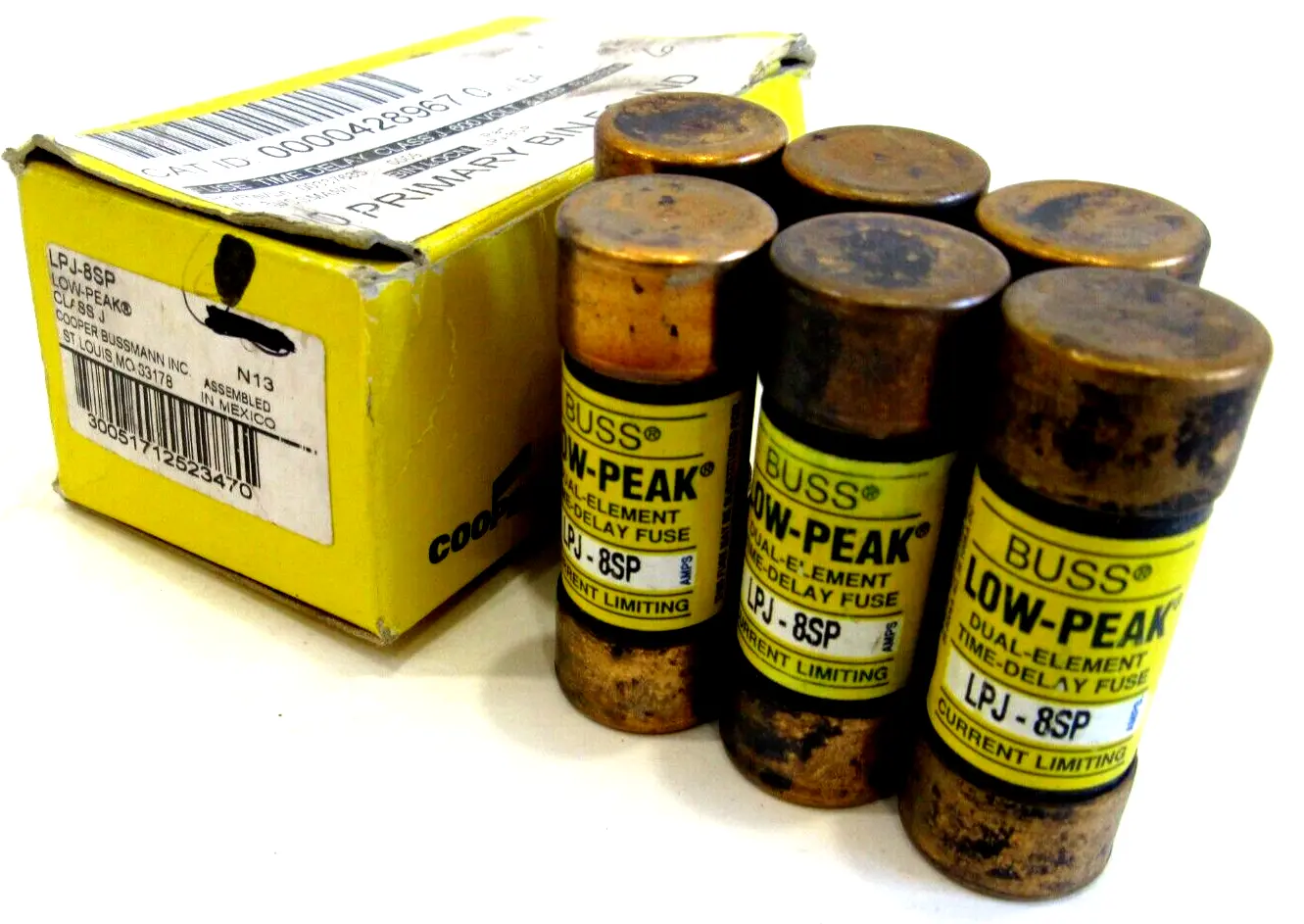 NEW LOT OF 6 BUSSMANN LPJ-8SP FUSES LPJ8SP