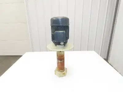 Flux-Geraete Plastic Centrifugal Immersion Pump 1.1kw 3360rpm 230/460V 12" Depth