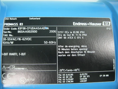 USED Endress Hauser 83F08-CFUDAA5ABBA