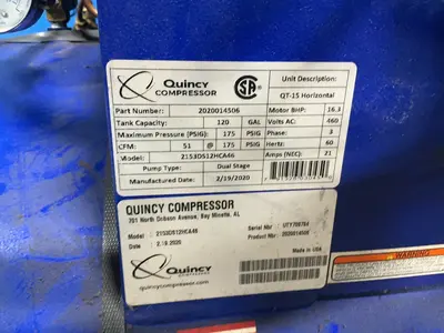 Used 2020 QUINCY 2153DS12HCA46 Miscellaneous MRO Ohio US | HGR 24 #1285545