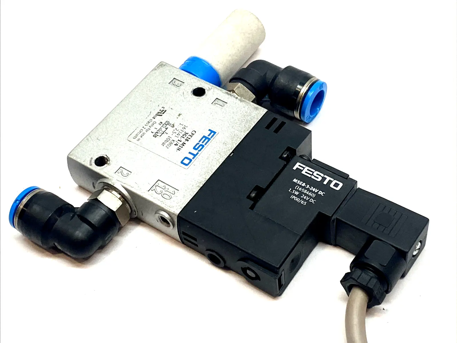 USED FESTO SOLENOID VALVE 24V W/ MSEB-E-24VDC