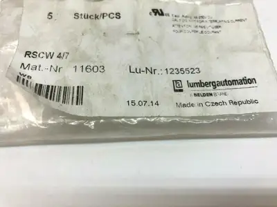 RSCW 4/7 | Lumberg Automation  11603 1235523 M12 Field Attachable Connector - New Other