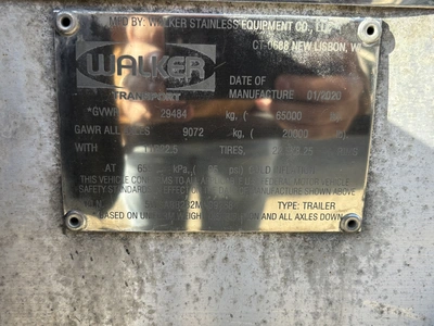 Used 2021 WALKER MILK TANKER TRAILER Liquid Supply Trailers Michigan US | Miedema Asset Management Group #1709528