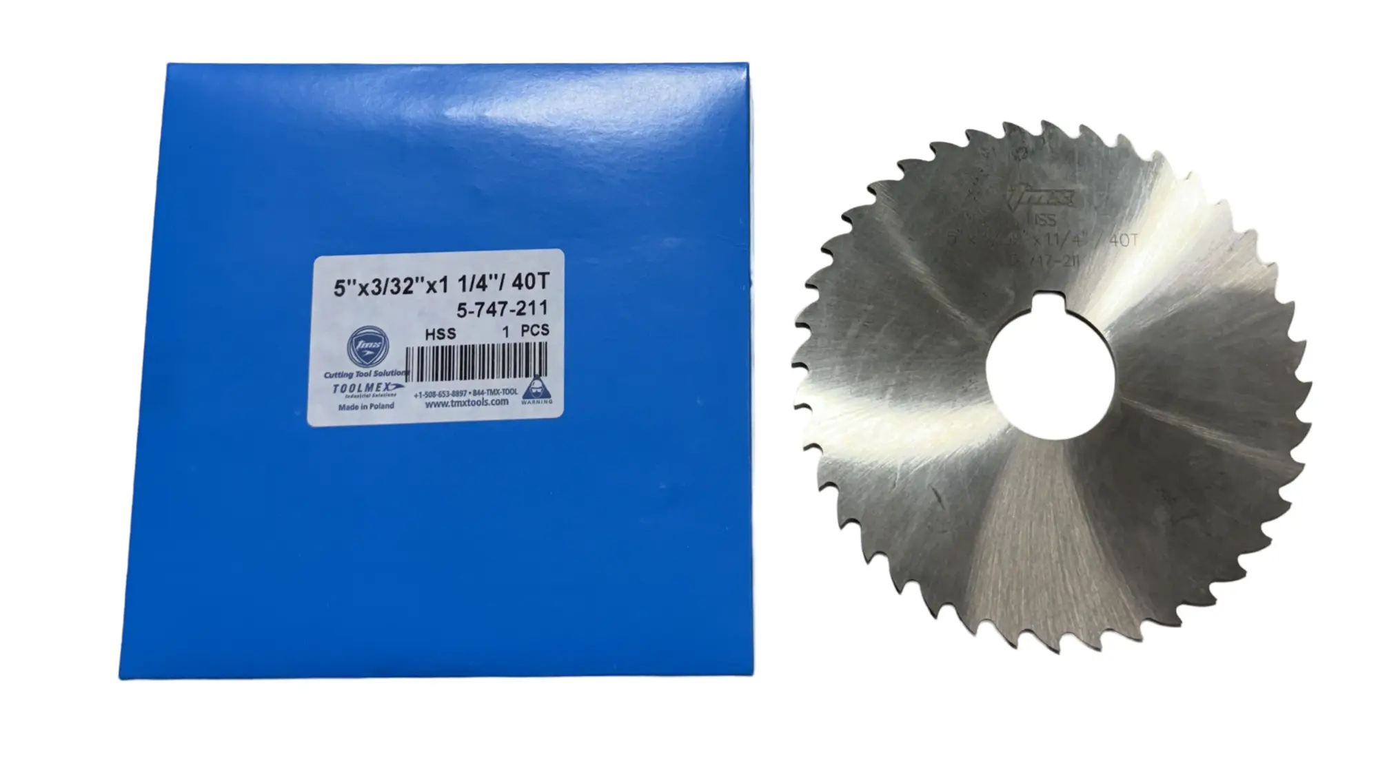 TMX 5" x 3/32" x 1-1/4" HSS Plain Slitting Saw 40T