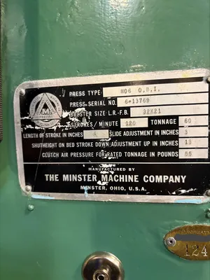 2023 NIDEC MINSTER No. 6 Presses O.B.I. | Global Machine Brokers, LLC (9)