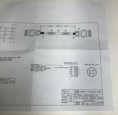 New Encoder Extension Cable P/N CBL-JDMSW2EXT/10 *Fast Shipping*