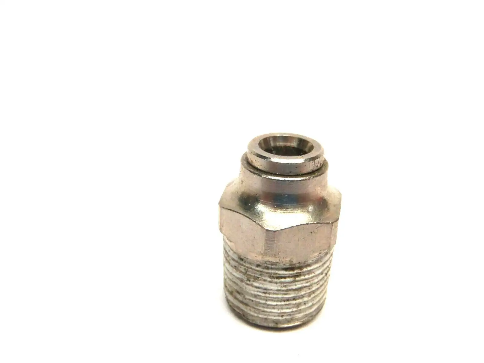 Used Clippard Stainless Push-Quick Male Connector 3/8 NPT Parts (Hydraulics and Pneumatics) Michigan US | Maverick Industrial Sales #1399886