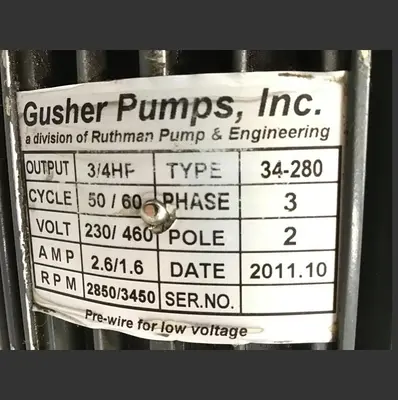 Used GUSHER 34-280 Pump Parts | Ideal Machinery #623962