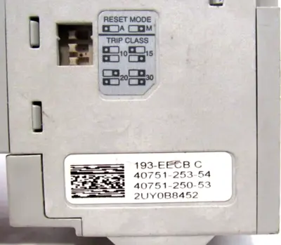 USED ALLEN BRADLEY 193-EECB OVERLOAD RELAY 193EECB