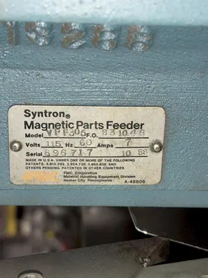 3 CU FT SIGMA SYNTRON FMC MODEL #VPF305 HOPPER & BOWL FEEDER: STOCK #23083
