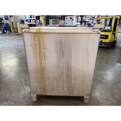 Used IBC 400 Gallon stainless steel /w cover and valve