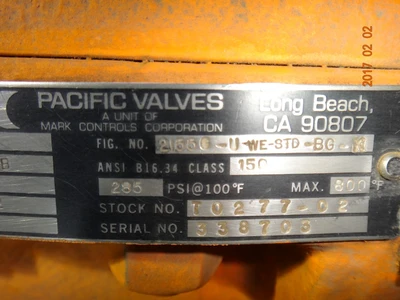 Pacific 8", Class 150, WCB, Gate Valve