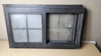 Used Sliding Window with Black Frame, Total Dimension 18x30