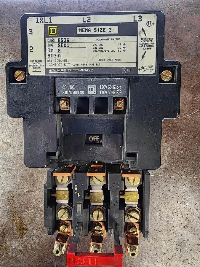 USED SQUARE D CLASS 8536 TYPE SE01