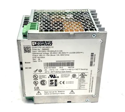 QUINT-PS/1AC/48DC/10,2866682 | Phoenix Contact QUINT-PS/1AC/48DC/10 Power Supply Unit 48VDC 10A 2866682 - Used