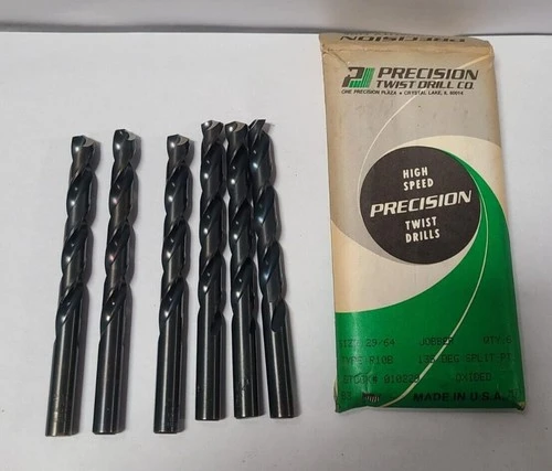 Lot 6 HSS Jobber Length Drills 29/64 R10B PRECISION Twist Drills PTD USA 010229