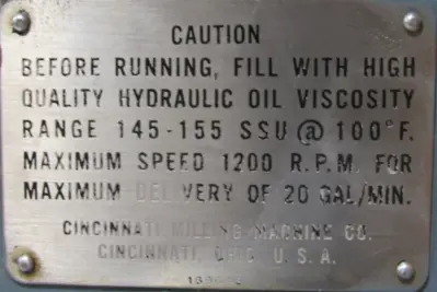 REFURBISHED CINCINNATI MILLING 9011858-MH-8 PUMP 826678 9011858MH8
