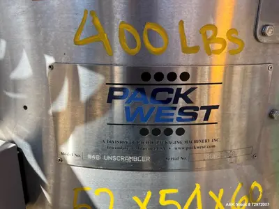 Used PackWest 48" Stainless Steel Unscrambling Table – Guide Rails & Drive