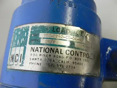 USED NATIONAL CONTROLS BTC-FF42-CS-5K-4723 LOAD CELL - 5000 CAPACITY