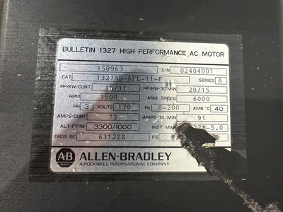 ALLEN BRADLEY 1327 15HP AC MOTOR