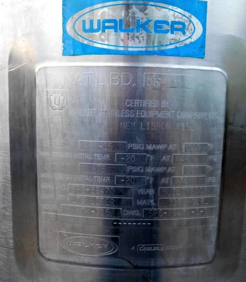 USED WALKER 175 LITER REACTOR TK 306