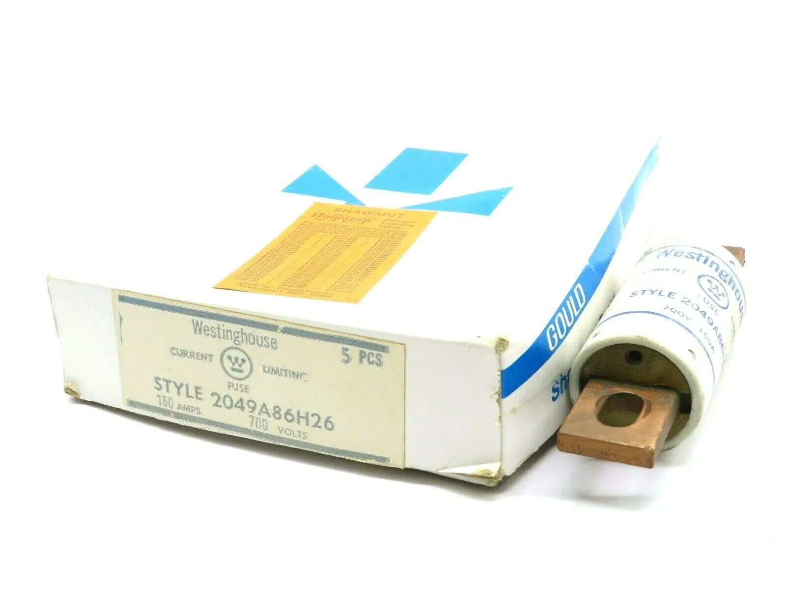 5 NEW WESTINGHOUSE 2049A86H26 FUSE 700V 150A