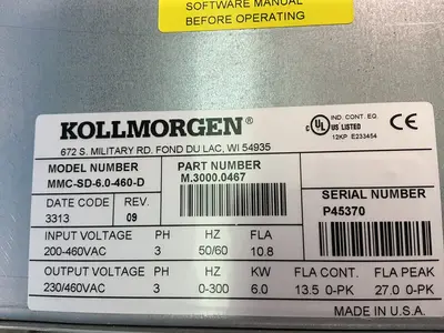 Used KOLLMORGEN MMCSD6.0460D Servo Drives Ohio US | HGR 24 #1330271