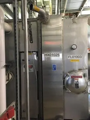 Spray dryer 7,000 lbs. Per hour evap. V-bottom dryer three nozzles #3653507