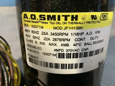 Used A.O. SMITH JF1H139N Motors (misc) Ohio US | HGR 24 #1556812