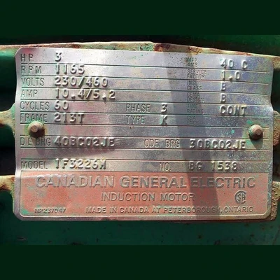 General Electric 3 hp Electric Motor