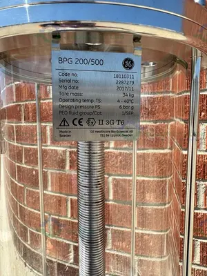 USED CYTIVA / GE / PHARMACIA BPG / SCHOTT 200 / 500 CHROMATOGRAPHY COLUMN