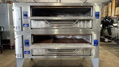 Used Bakers Pride Used 2017 60" Bakers Pride Y-600 NG Super Double Deck Pizza Oven - STS Pizza Equipment Illinois US | Falcon Restaurant Supply #1373580