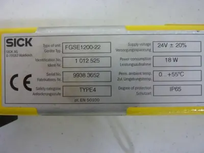 USED SICK OPTIC ELECTRONIC FGSE 1200-22