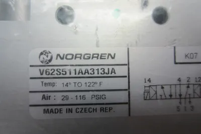 NORGREN V62S511AA313JA SOLENOID VALVE