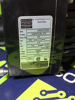 BODINE 34B4FEBL-E3 ELECTRIC GEAR MOTOR