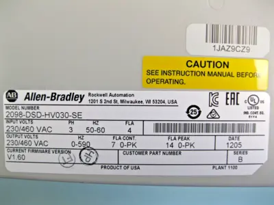 USED Allen-Bradley 2098-DSD-HV030-SE