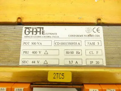 GBT Electronics NA Power Transformer 500VA 3Ph HV 400 LV 44 Class F IP20