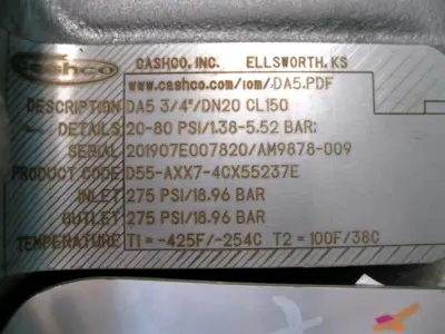 NEW Cashco D55AXX7-4CX55237E